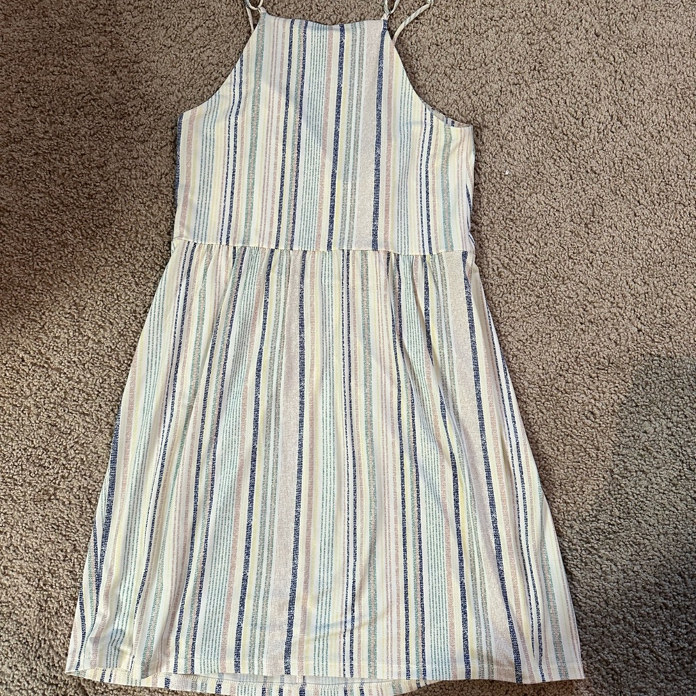 BCBG Striped mini Strapless Dress